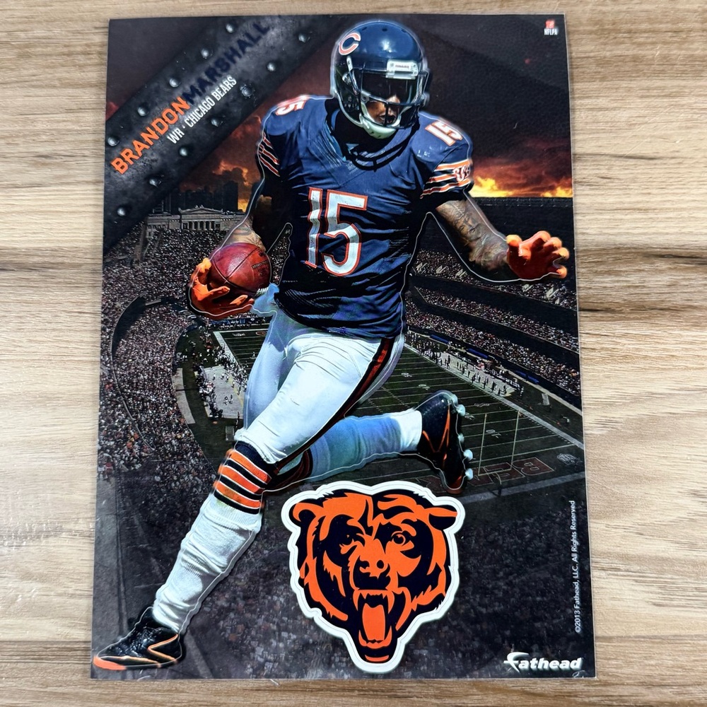 2013 Mini Fathead Tradeable Chicago Bears Brandon Marshall Brand New Unused